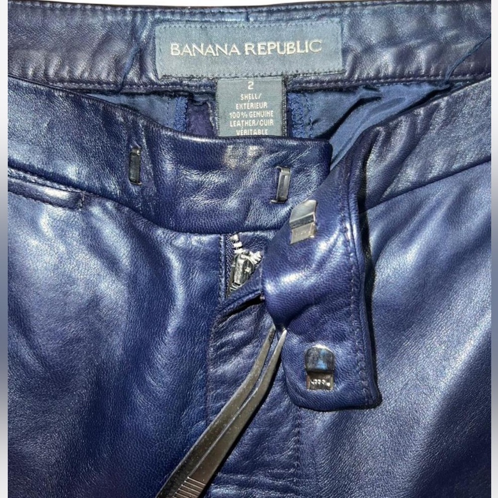 VTG BANANA REPUBLIC GENUINE LEATHER PANTS - Picture 2 of 4